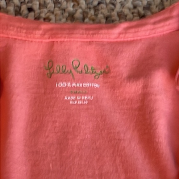 Lilly Pulitzer Salmon Ruffled Scoop Neck Top. EUC - Picture 2 of 10